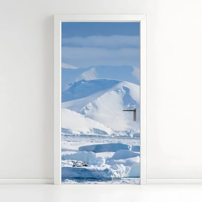 Sticker pour porte paysage polaire immaculé en Antarctique – Wallnifity®