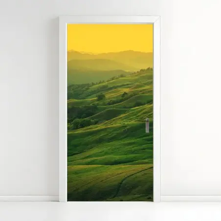 Sticker pour porte panorama vallonné de la Californie du Nord – Wallnifity®