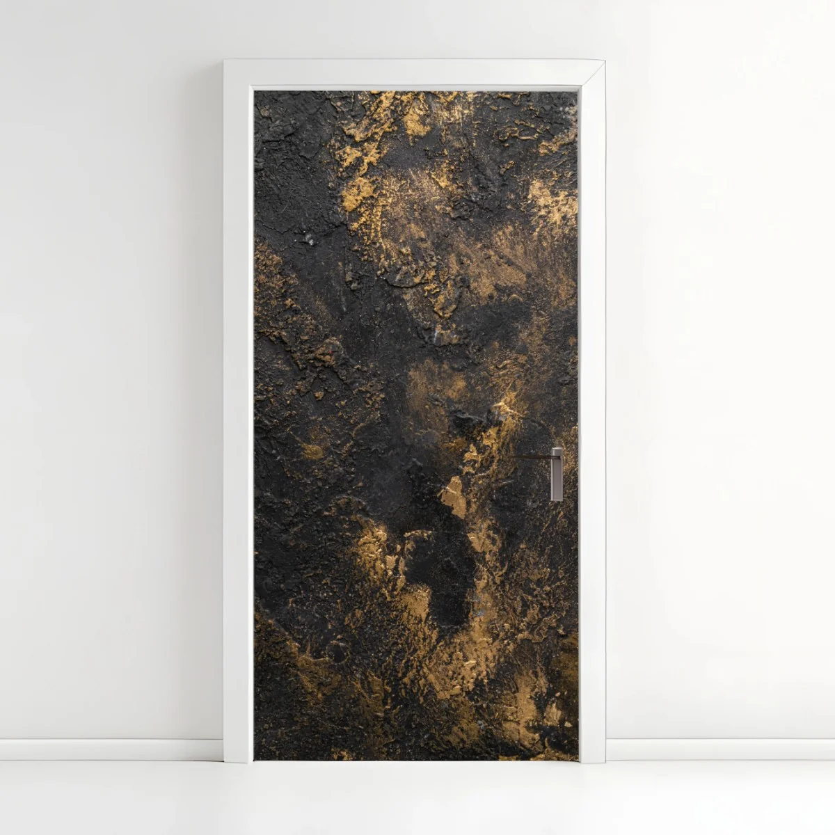 Sticker pour porte abstraction texturée noire et dorée – Wallnifity® Sticker pour porte abstraction texturée noire et dorée – Wallnifity®