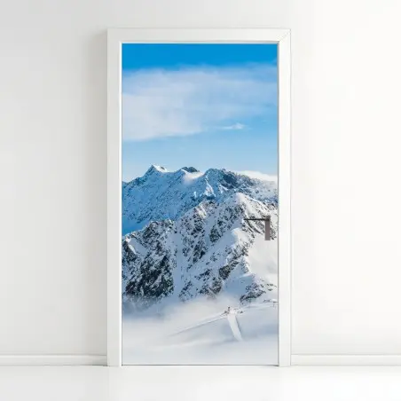 Sticker pour porte panorama alpin enneigé du Kaunertal, Autriche – Wallnifity®