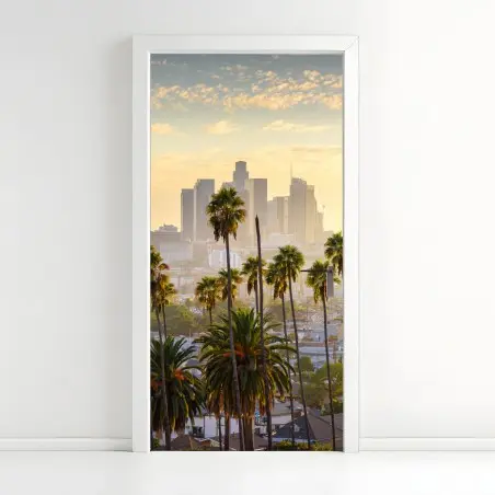 Sticker pour porte aube dorée à Los Angeles – Wallnifity®