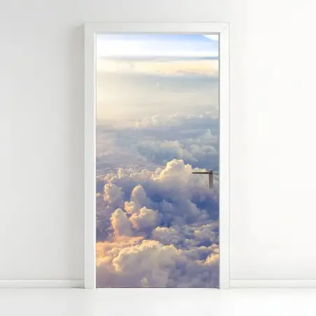 Sticker pour porte horizon doré au-dessus des nuages – Wallnifity®