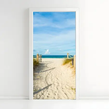 Sticker pour porte promenade sur la plage de Miami – Wallnifity®