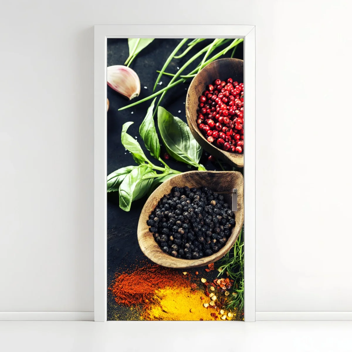 Sticker pour porte composition d'épices et d'herbes aromatiques – Wallnifity® Sticker pour porte composition d'épices et d'herbes aromatiques – Wallnifity®