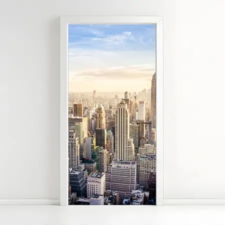 Sticker pour porte ciel de New York au coucher du soleil – Wallnifity®