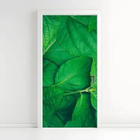 Sticker pour porte feuillage vert luxuriant – Wallnifity®