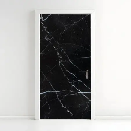 Sticker pour porte marbre marquina noir chic et intemporel – Wallnifity®