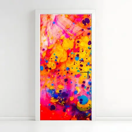 Sticker pour porte abstraction marbrée ottomane multicolore – Wallnifity®