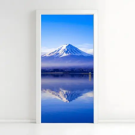 Sticker pour porte matinée sereine au Mont Fuji – Wallnifity®