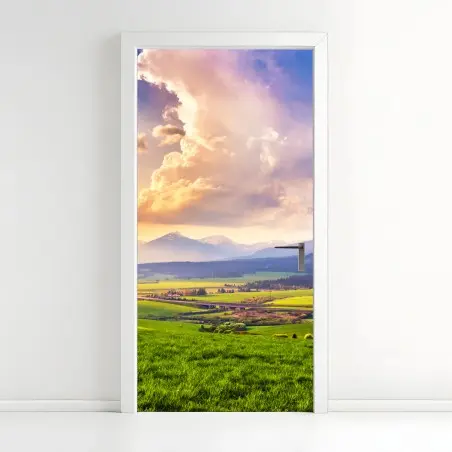 Sticker pour porte paysage printanier des Tatras de Slovaquie – Wallnifity®