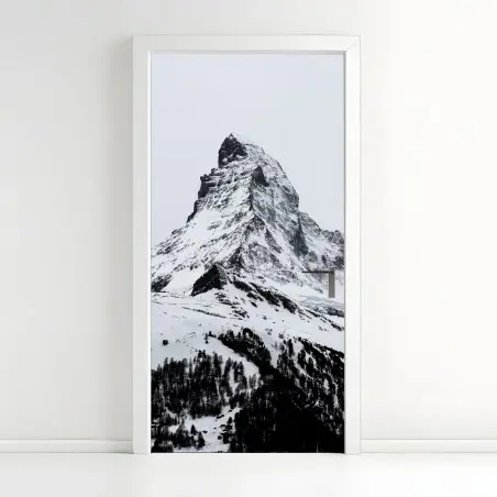 Sticker pour porte sommet majestueux enneigé – Wallnifity®
