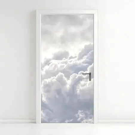 Sticker pour porte paysage céleste de nuages cotonneux – Wallnifity®