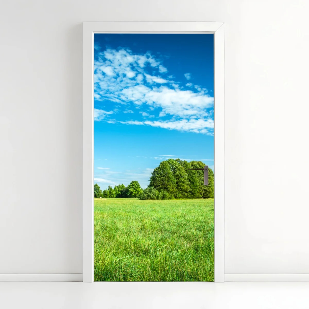 Sticker pour porte paysage de prairie sous ciel bleu – Wallnifity® Sticker pour porte paysage de prairie sous ciel bleu – Wallnifity®