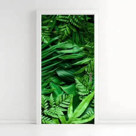 Sticker pour porte végétation tropicale luxuriante – Wallnifity®