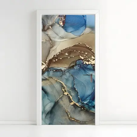Sticker pour porte courants d'azur et d'or – Wallnifity®