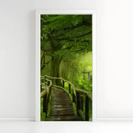Sticker pour porte promenade dans la jungle tropicale – Wallnifity®