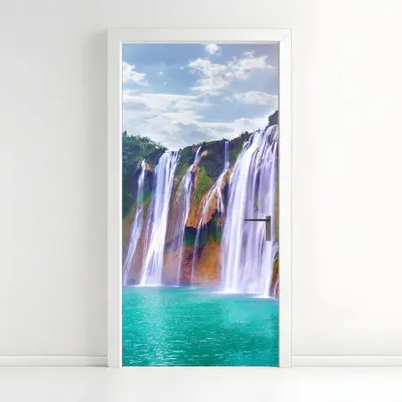 Sticker pour porte cascade majestueuse de Jiulong à Luoping, Chine – Wallnifity®