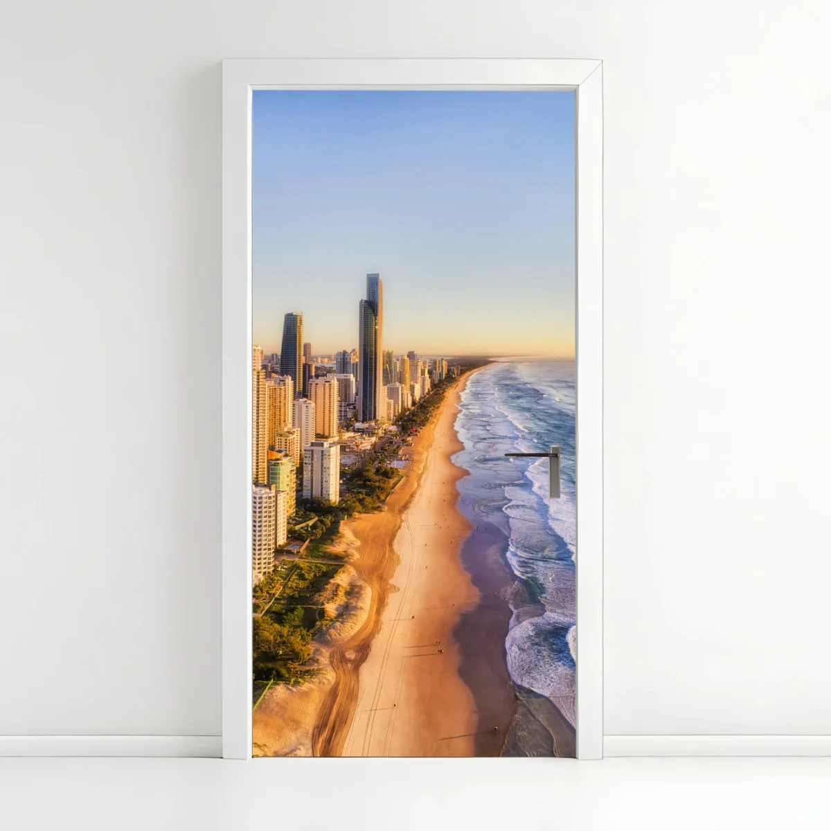 Sticker pour porte côte dorée au lever du soleil, Gold Coast – Wallnifity® Sticker pour porte côte dorée au lever du soleil, Gold Coast – Wallnifity®