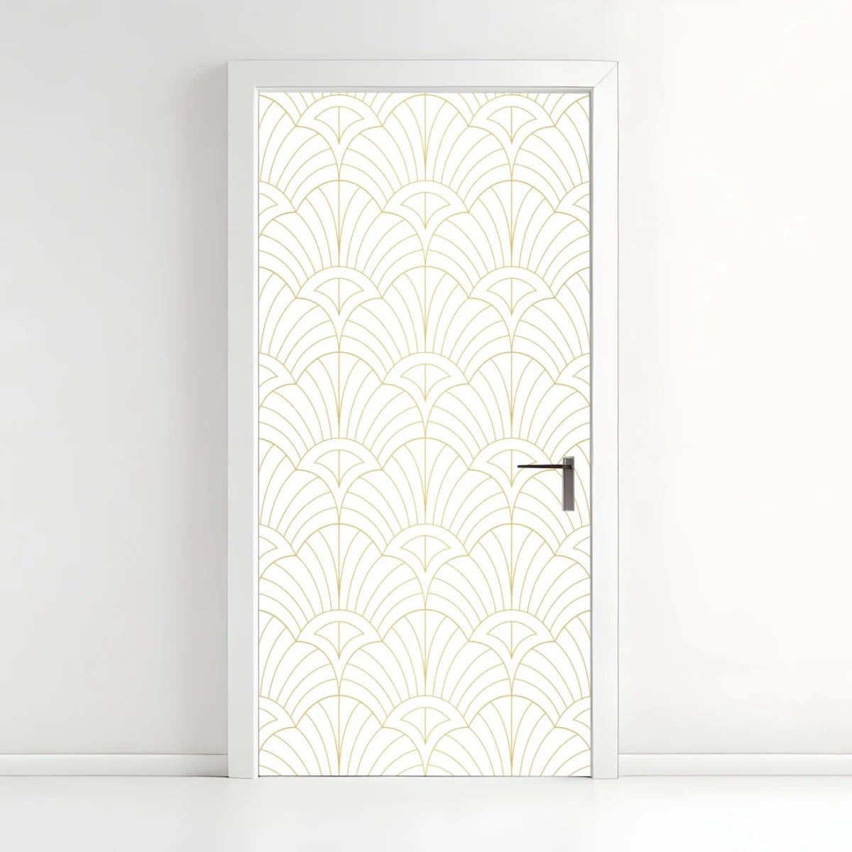 Sticker pour porte motif art déco doré sur fond blanc – Wallnifity® Sticker pour porte motif art déco doré sur fond blanc – Wallnifity®