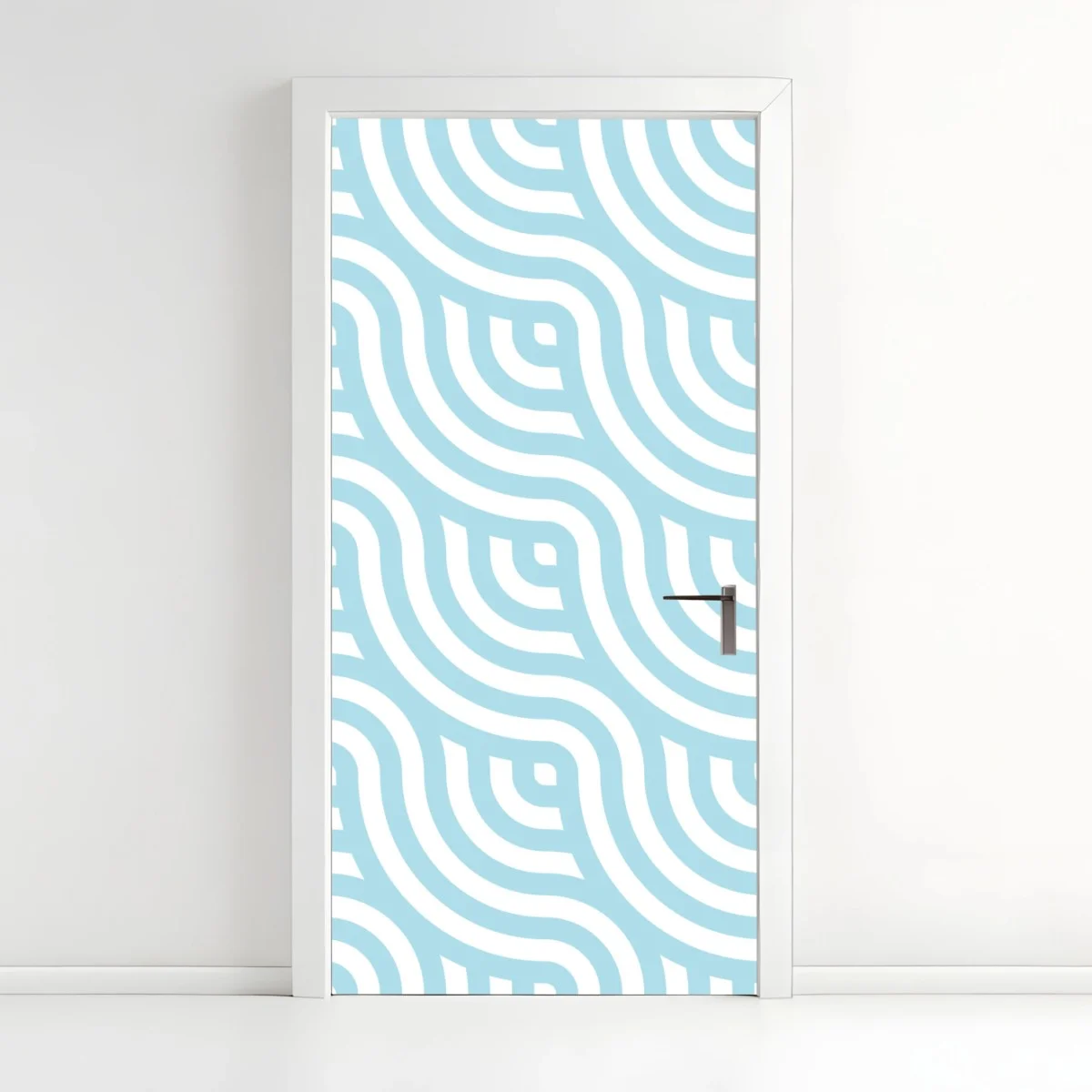 Sticker pour porte motif géométrique ondulé bleu et blanc – Wallnifity® Sticker pour porte motif géométrique ondulé bleu et blanc – Wallnifity®