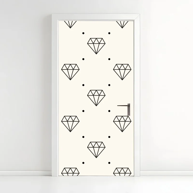 Sticker pour porte motif de diamants géométriques minimaliste – Wallnifity® Sticker pour porte motif de diamants géométriques minimaliste – Wallnifity®