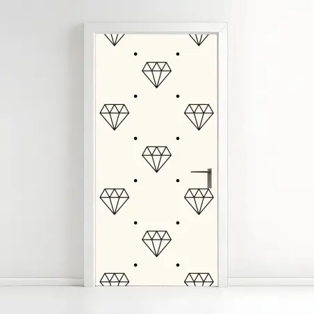 Sticker pour porte motif de diamants géométriques minimaliste – Wallnifity®