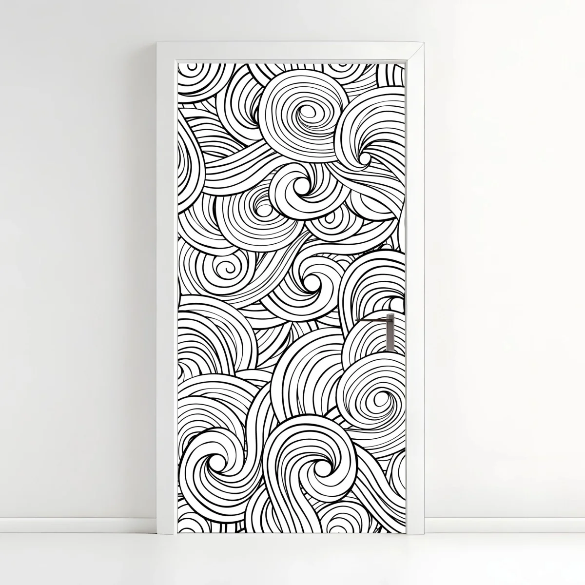 Sticker pour porte motif tourbillonnant abstrait en noir et blanc – Wallnifity® Sticker pour porte motif tourbillonnant abstrait en noir et blanc – Wallnifity®