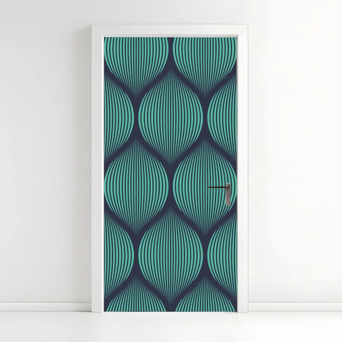Sticker pour porte motif géométrique turquoise et bleu marine – Wallnifity® Sticker pour porte motif géométrique turquoise et bleu marine – Wallnifity®
