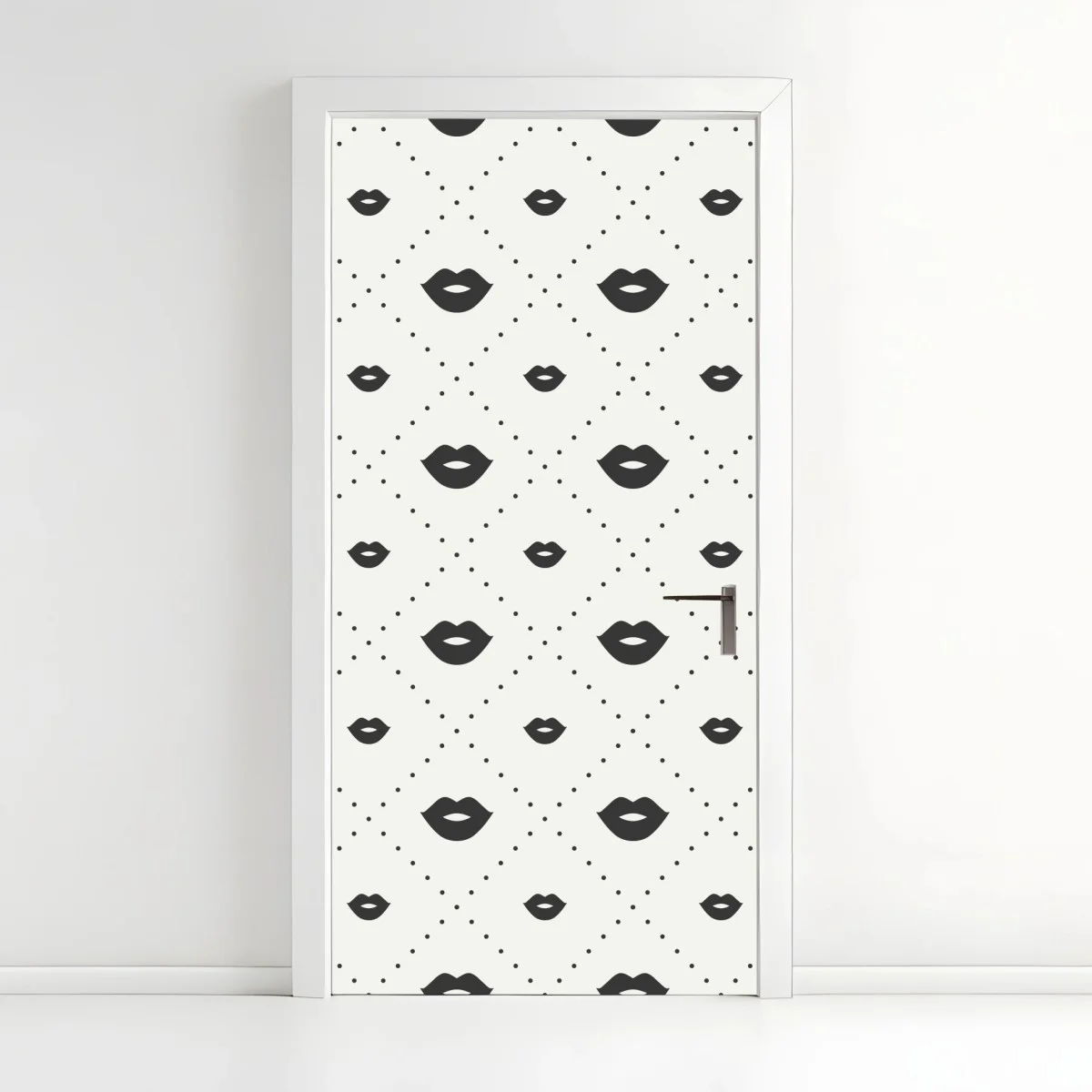 Sticker pour porte motif lèvres minimalistes en noir et blanc – Wallnifity® Sticker pour porte motif lèvres minimalistes en noir et blanc – Wallnifity®