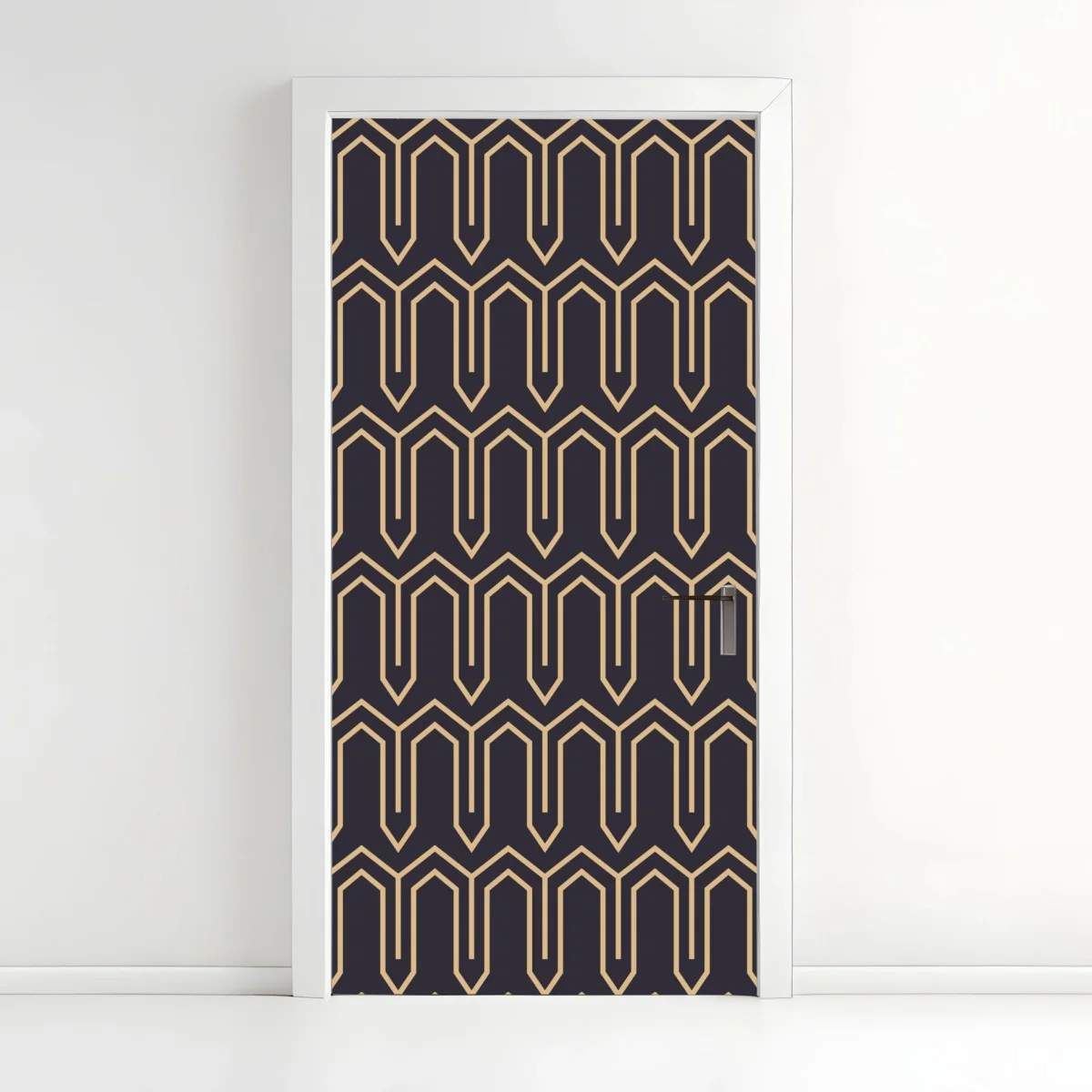 Sticker pour porte motif art déco doré sur fond bleu marine – Wallnifity® Sticker pour porte motif art déco doré sur fond bleu marine – Wallnifity®