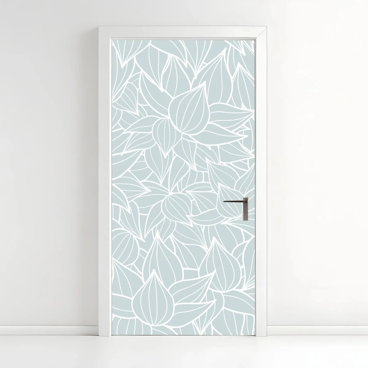 Sticker pour porte motif floral délicat bleu pastel – Wallnifity® Sticker pour porte motif floral délicat bleu pastel – Wallnifity®