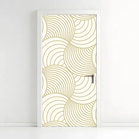 Sticker pour porte motif de cercles dorés minimaliste – Wallnifity®