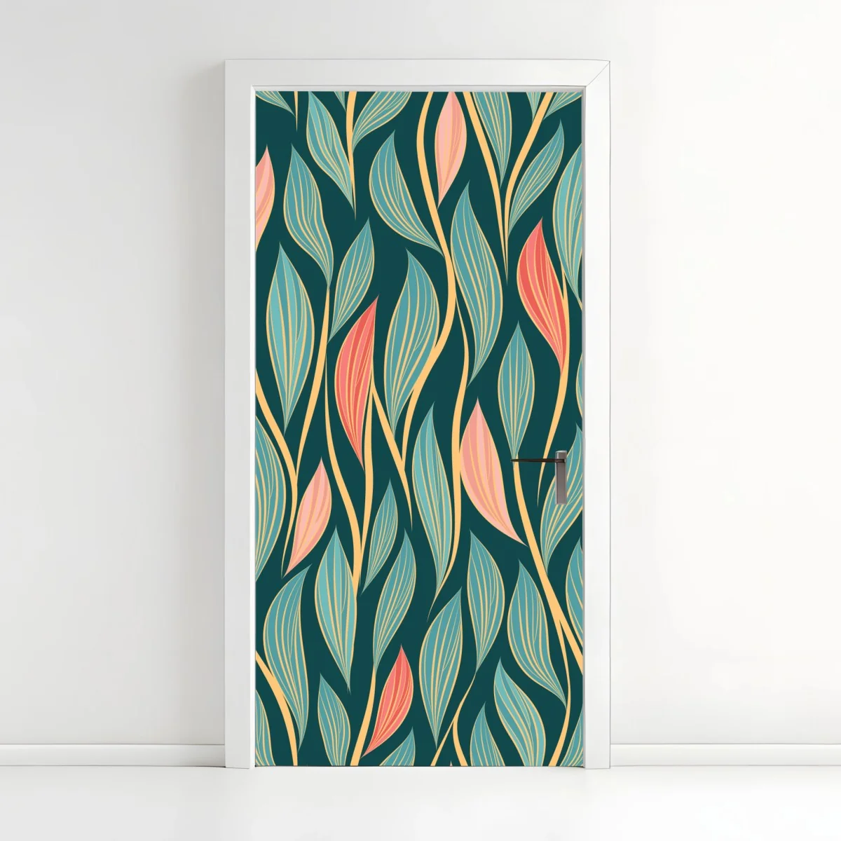 Sticker pour porte motif feuilles élégantes art déco – Wallnifity® Sticker pour porte motif feuilles élégantes art déco – Wallnifity®
