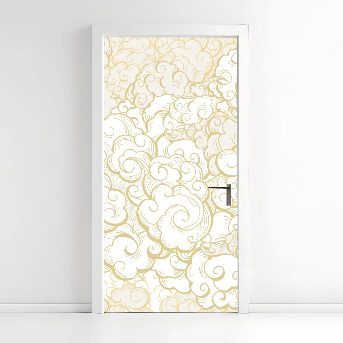 Sticker pour porte nuages stylisés dorés sur fond blanc – Wallnifity® Sticker pour porte nuages stylisés dorés sur fond blanc – Wallnifity®