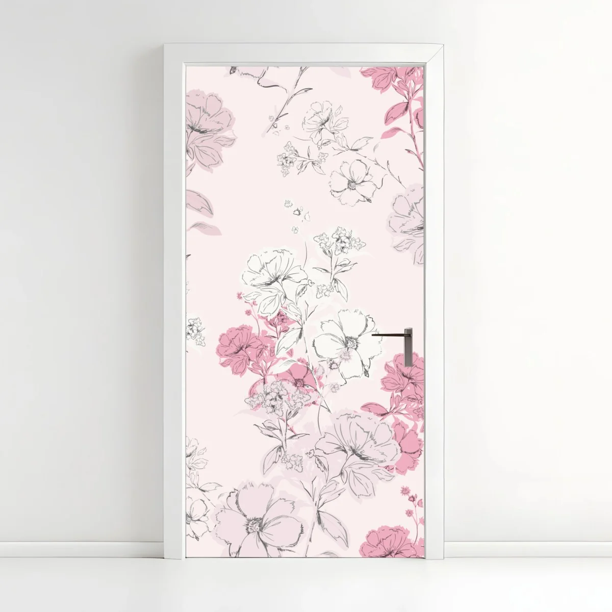 Sticker pour porte fleurs délicates sur fond rose – Wallnifity® Sticker pour porte fleurs délicates sur fond rose – Wallnifity®