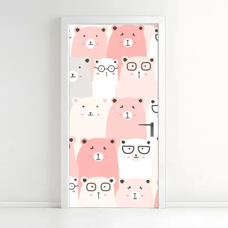 Sticker pour porte douceur d'oursons pastel – Wallnifity®