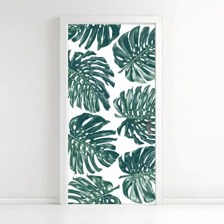 Sticker pour porte feuilles de monstera motif tropical élégant – Wallnifity®
