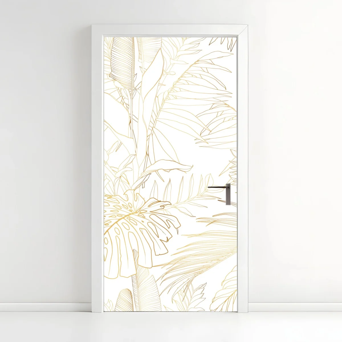 Sticker pour porte motif botanique doré de feuilles tropicales – Wallnifity® Sticker pour porte motif botanique doré de feuilles tropicales – Wallnifity®
