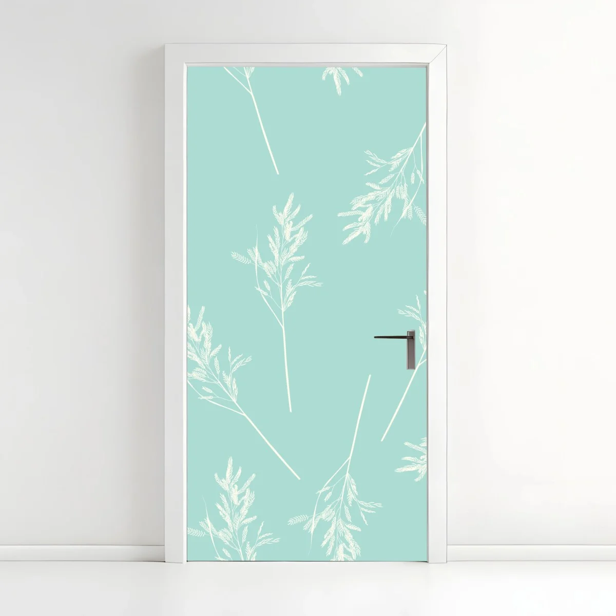 Sticker pour porte motif herbes délicates sur fond menthe – Wallnifity® Sticker pour porte motif herbes délicates sur fond menthe – Wallnifity®