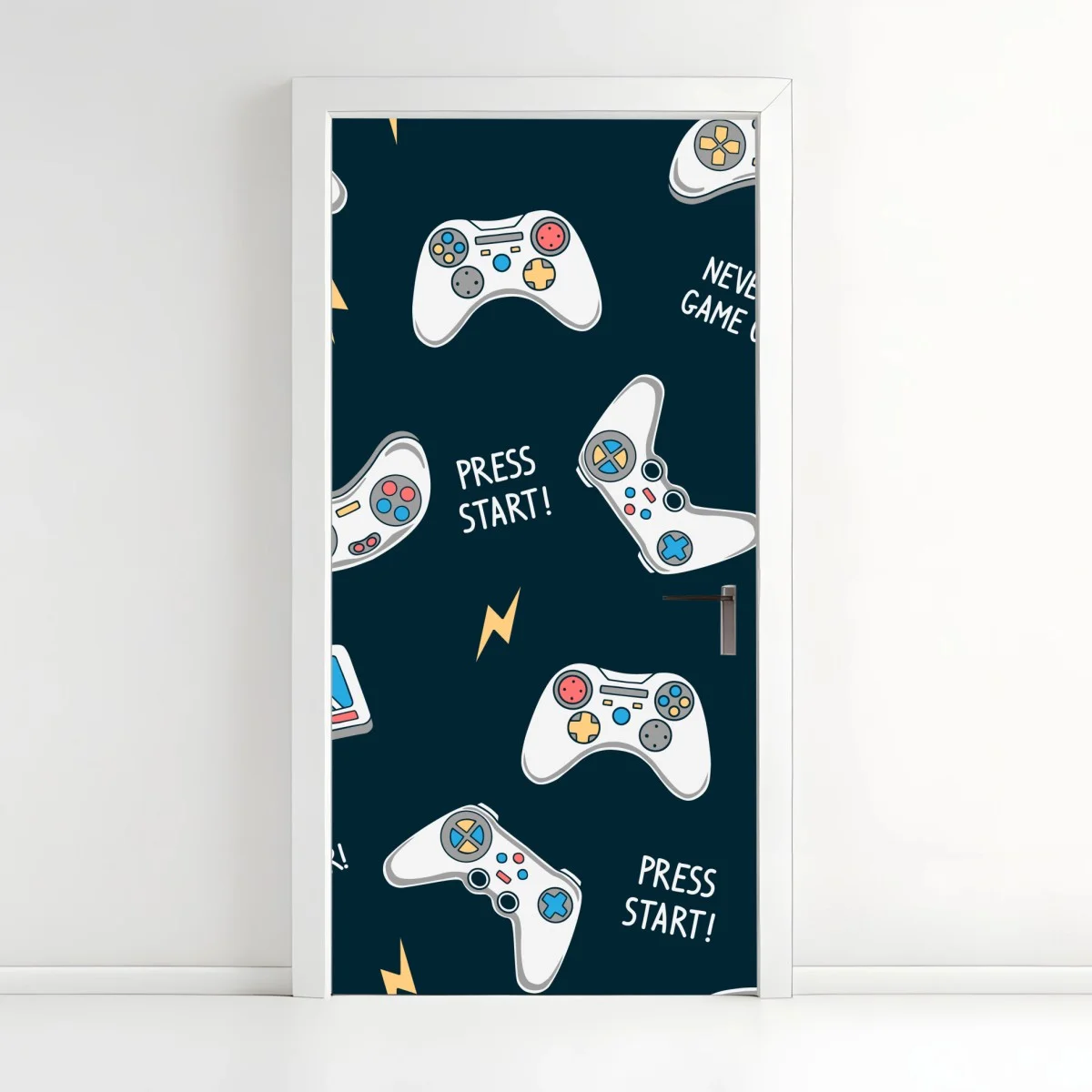 Sticker pour porte motif manettes de jeux vidéo rétro et slogans ludiques – Wallnifity® Sticker pour porte motif manettes de jeux vidéo rétro et slogans ludiques – Wallnifity®