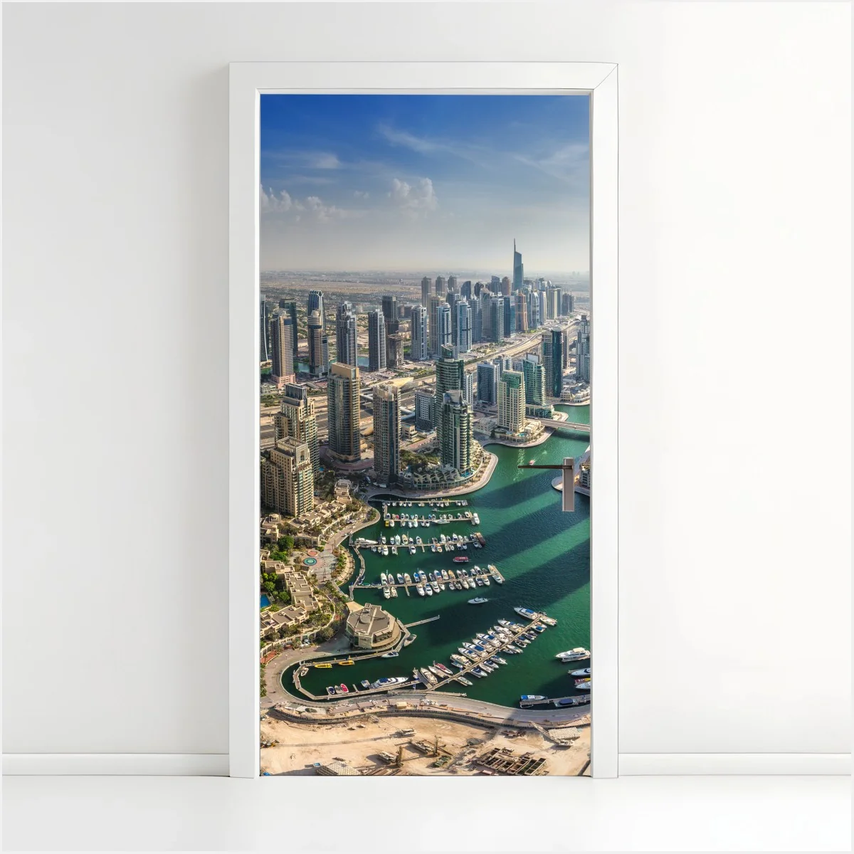 Sticker pour porte panorama moderne de Dubai Marina – Wallnifity® Sticker pour porte panorama moderne de Dubai Marina – Wallnifity®