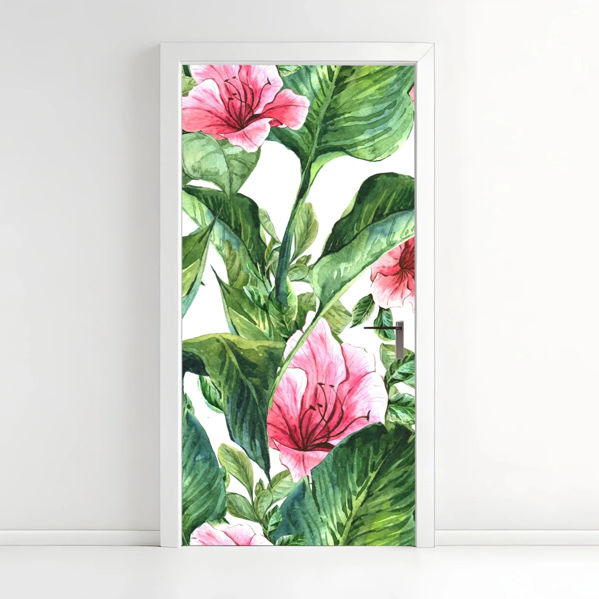 Sticker pour porte motif floral tropical en aquarelle – Wallnifity® Sticker pour porte motif floral tropical en aquarelle – Wallnifity®