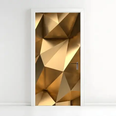 Sticker pour porte motif géométrique doré en relief – Wallnifity®