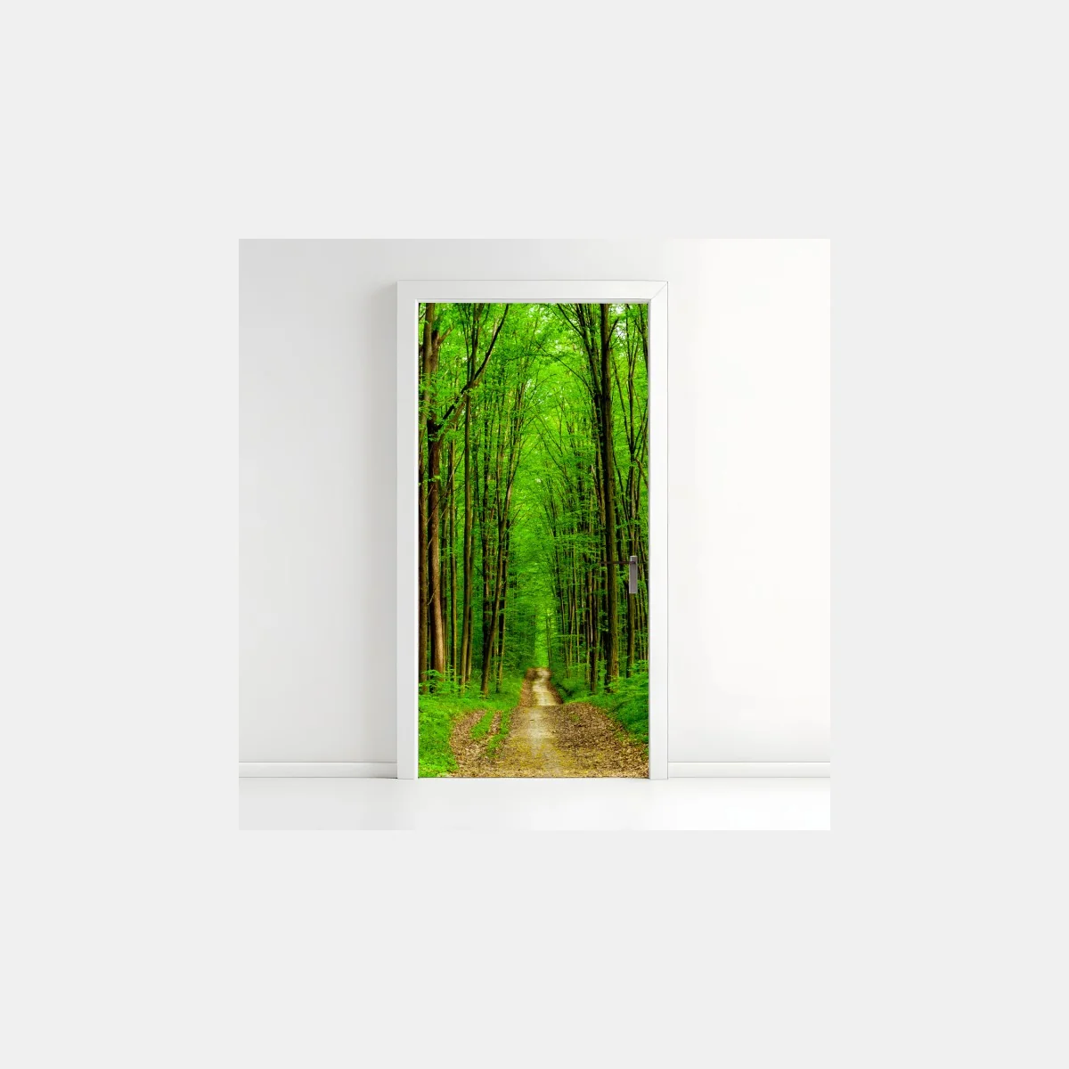 Sticker pour porte forêt printanière au sentier lumineux – Wallnifity® Sticker pour porte forêt printanière au sentier lumineux – Wallnifity®