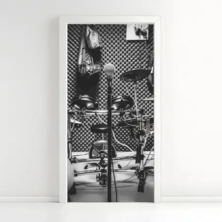Sticker pour porte ambiance studio de répétition musicale – Wallnifity®