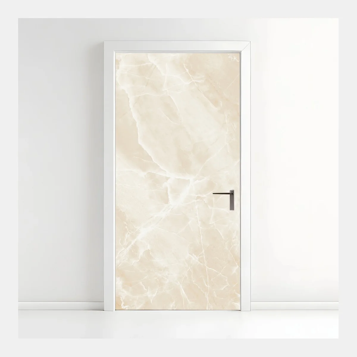 Sticker pour porte marbre beige élégant aux veinures blanches – Wallnifity® Sticker pour porte marbre beige élégant aux veinures blanches – Wallnifity®