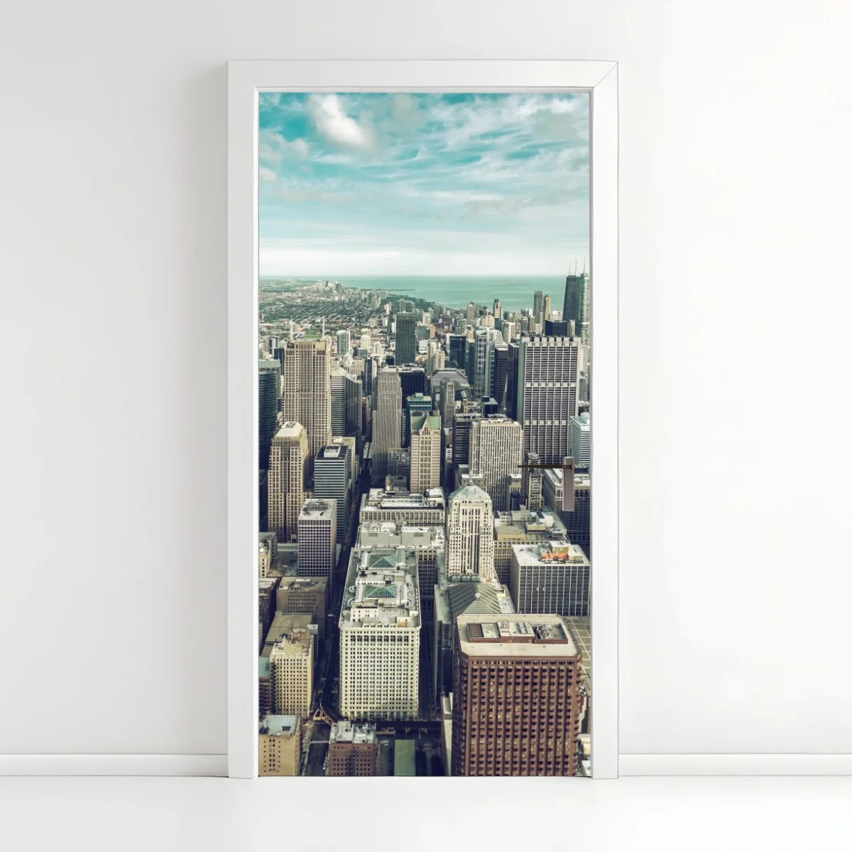 Sticker pour porte panorama urbain vintage de Chicago – Wallnifity® Sticker pour porte panorama urbain vintage de Chicago – Wallnifity®