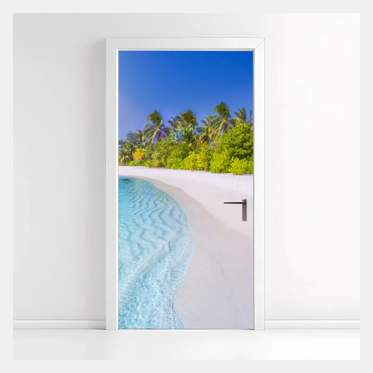 Sticker pour porte rêve tropical sur plage de sable blanc – Wallnifity® Sticker pour porte rêve tropical sur plage de sable blanc – Wallnifity®