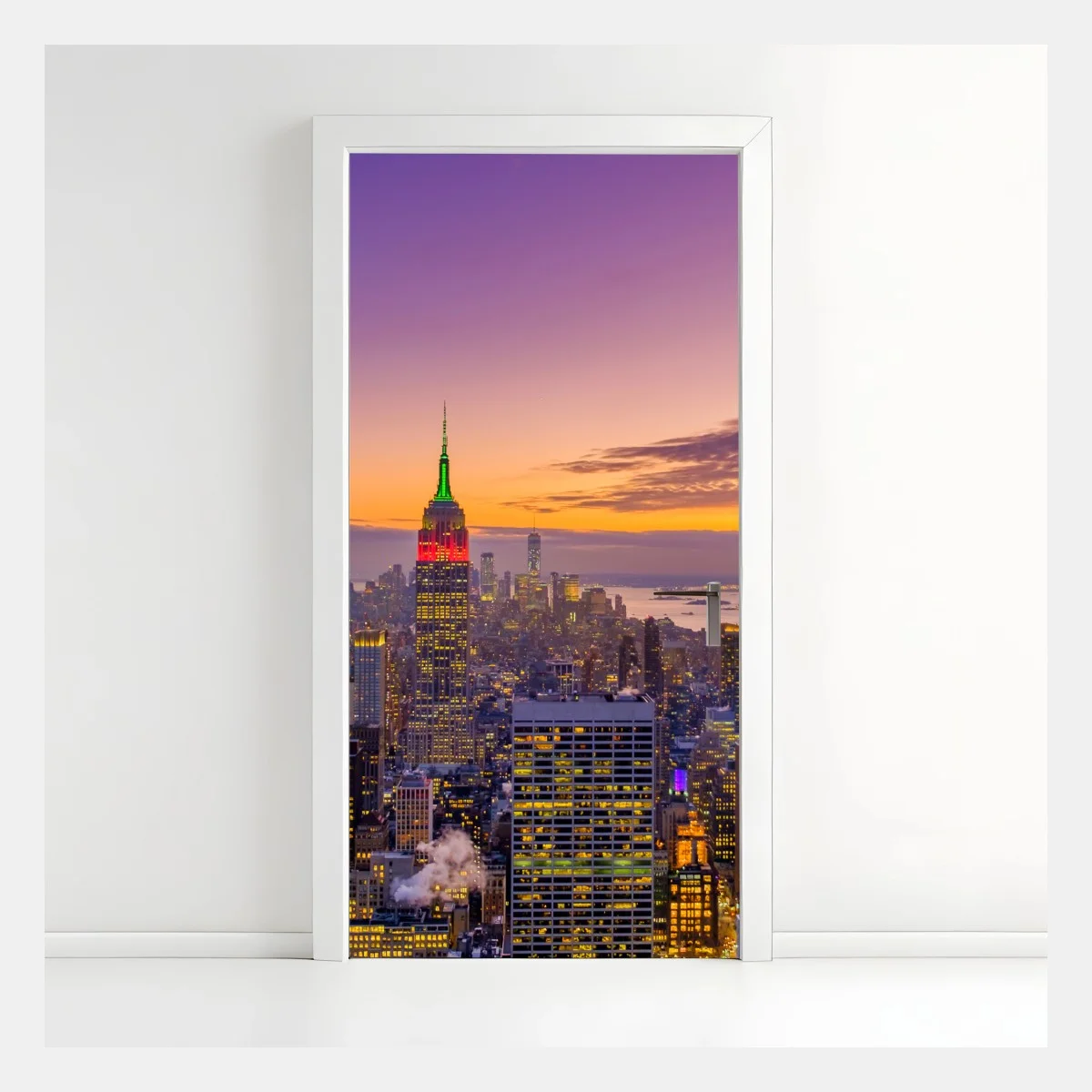 Sticker pour porte horizon de New York au crépuscule – Wallnifity® Sticker pour porte horizon de New York au crépuscule – Wallnifity®