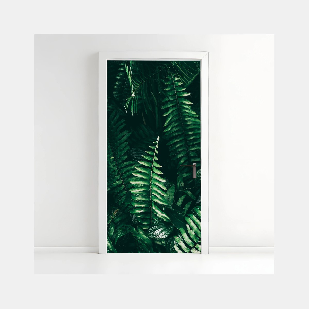Sticker pour porte mur de feuillage tropical sombre – Wallnifity®